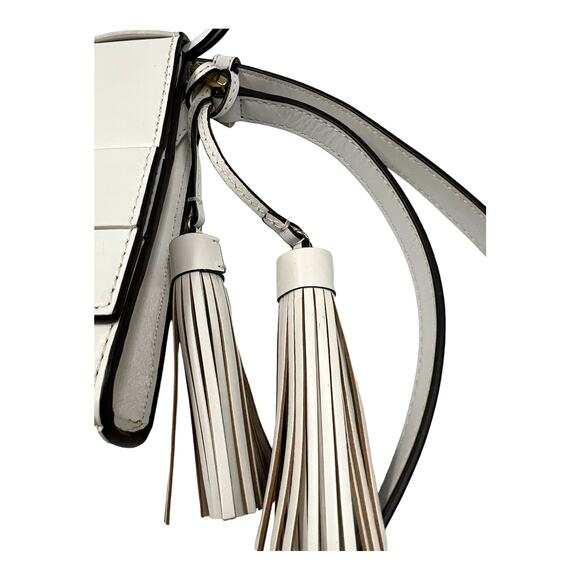 Michael Kors Lattice Leather While Crossbody Handbag - Picture 3 of 8